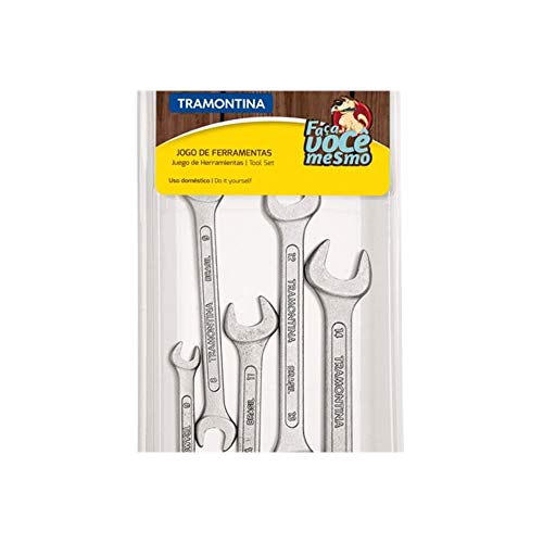 Tramontina 43408147, Jogo Chaves Fixas 5 Peças, Corpo em Aço Especial, Acabamento , Bocas Calibradas