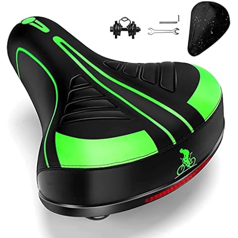YUEYEE Wide Bike Seat Universal Extra Comfortable Oversized Bike Saddle Soft Thick Pad Bicycle Saddle Dual Shock Absorbing Bicycle Seat for Men and Women Cover