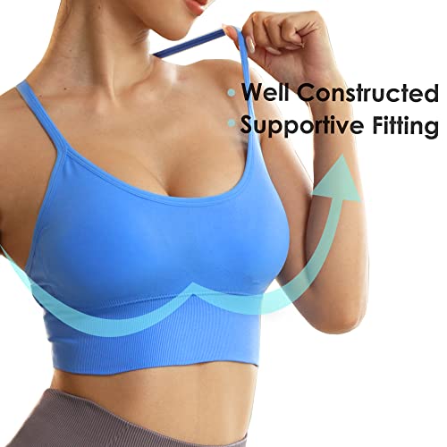 Evercute 5PK-Y-HBLZL-M Racerback Sports Bras Padded Y Racer Back Cropped Bras thumb #3