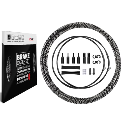CNC Road Bike Brake Cable Kit,Universal Brake Cable Housing Coated Braided & Teflon Inner line For Bicycle Road Bike（Black/Gold/Silver/Titanium silver）