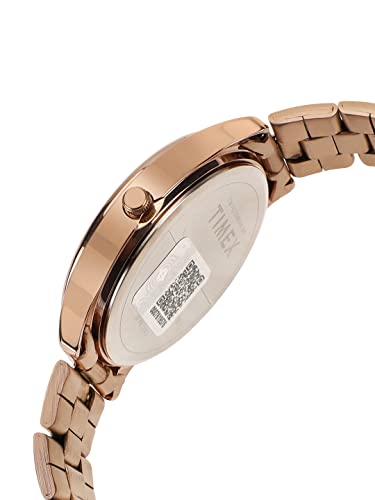 Image of TIMEX Analog Watch for Man with Black Round Dial & Rose Gold Stainless Steel Bracelet Band Water Resistant Men's Wrist Watches - TWTG73SMU04