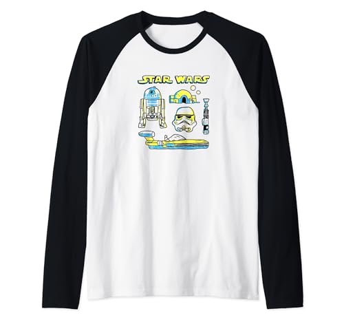 T-shirt Baseball Star Wars Raglan avec Imprimé Doodle Étoilé