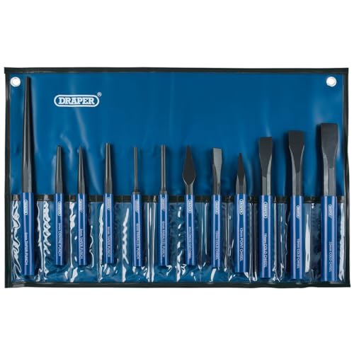 Draper 26557 Cold Chisel and Punch Set, 12 Pieces , Blue - Image 3