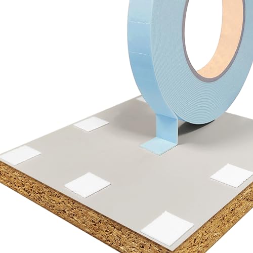 KLEBESHOP24 Duplocoll 803 doppelseitiges PE-Schaumklebeband mit Perforation | Montageklebeband | Spiegelklebeband | handreißbar | 1 mm Dicke | 19 mm x 10 m