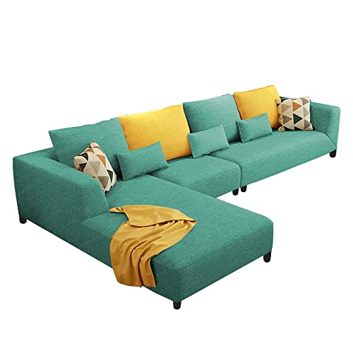 Image of Casaliving Minta LHS 6 Seater L Shape Sofa Set for Living Room (Turquise in Colour Fabric) Premium Fabric Sofa Set for Living Room | Hall | Office Room