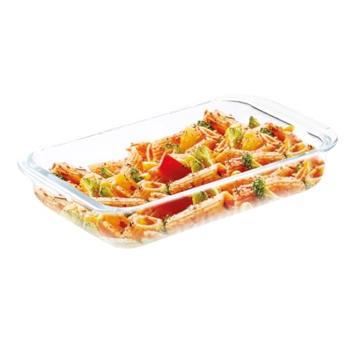 Image of ATTRO Glassox Borosilicate Rectangle Glass Baking Dish Micorwave Oven Safe Freezer Safe Baking Tray Serving Dish Bakeware- 1000ml