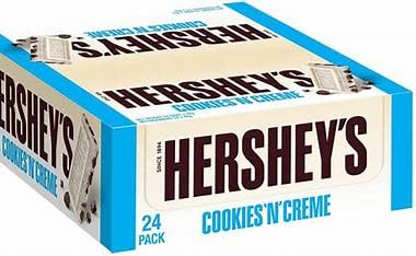 GenericHersheys Cookies 'n' Crème Chocolate Bars with Cookie Pieces, 40g each, White Chocolate (48 Bars x 40g)