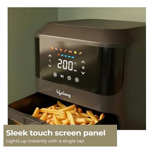 Image of Lifelong 4.2L Air Fryer for Healthy Cooking | 1350W | 7 Presets with Defrost | Low Oil Cooking with 360 Rapid Air Technology | LED Touch Panel with Countdown Marking | Easy Clean Kitchen Appliance