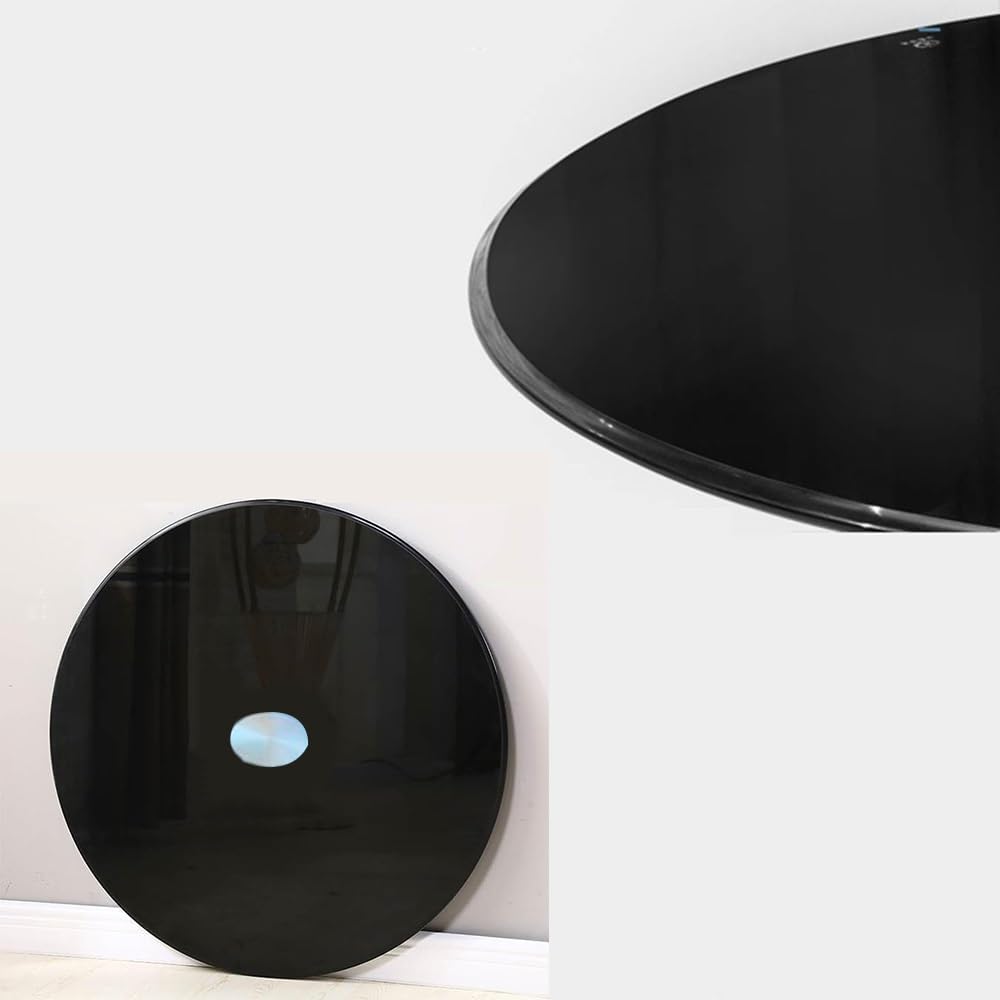 Plato Giratorio De Vidrio Lazy Susan Para Mesa De Comedor, Bandeja Giratoria Redonda Negra 60 70 80 90 100cm, Bandeja De Servicio De Mesa Giratoria De Vidrio Grande, Fácil De Limpiar(70cm(2