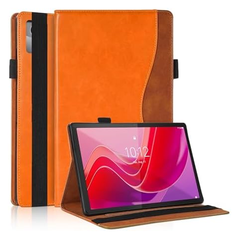 TIPOYOROO Case for Lenovo Tab M11 / Tab K11 LTE 11 Inch (TB330FU) 2024 Bussiness Premium PU Leather Protective Case Lightweight Flip Stand with Elastic Band & Card Holder for Lenovo Tab M11-Orange Cover