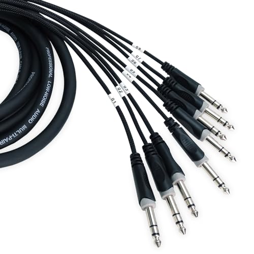 Câble multicore Sub-D DB-25 keepdrum sna56-8 adaptateur 8 jack TRS 6,35mm pour patchbay et studio - 3