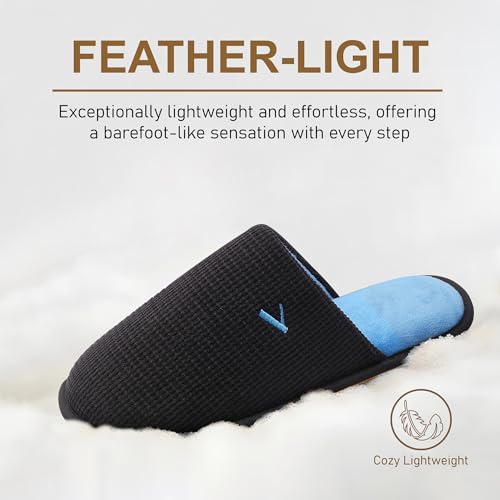 Image of Mens Scuff Slippers Micro Suede Memory Foam Slide Clogs Slip on Indoor Outdoor House Shoes