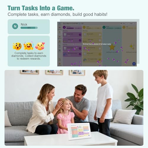 10.1 Inch Digital Calendar with Touch Screen, Wall Mountable, Multi-Platform Calendar Sync to Smart Electronic Chore Planner, Gifts for Mom. - image 6