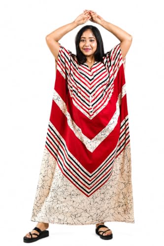 Image of Pure Cotton Indonesian Kaftan Nighty Full Length | Breathable material