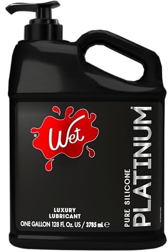 Image of Wet Platinum Silicone-Based Personal Lubricant | Ultra Smooth, Super Slick, Hypoallergenic, Long-Lasting Performance, Waterproof Formula| Lube for Men, Women & Couples, 128 fl oz