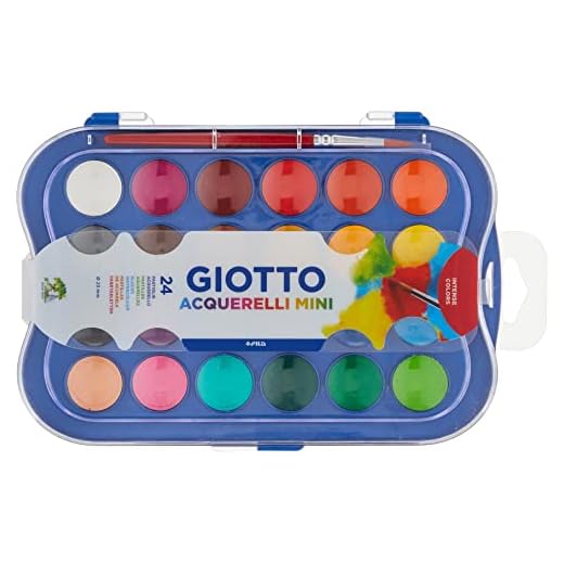 Giotto Acuarelas Mini 23 Mm, Est, 24 Uds + Pincel