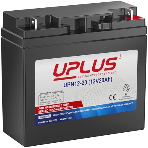 UPLUS UPN12-20 12V 20Ah AGM Batterie | Versiegelter wartungsfreier VRLA Akku für USV Anlagen Notstromversorgung und unterbrechungsfreie Stromversorgung | Wiederaufladbar