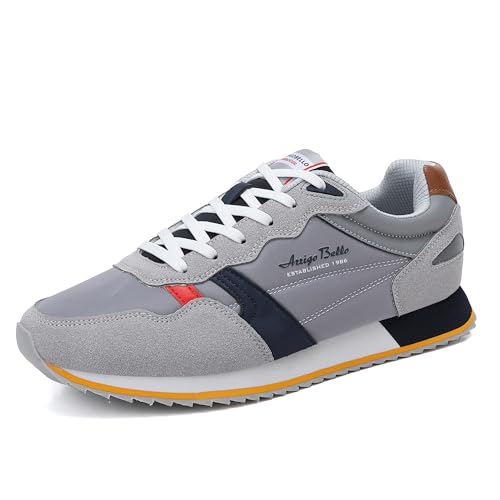 ARRIGO BELLO Zapatillas Hombre Zapatos Sneakers Vestir Casual Deportivas Caminar Transpirables Ligero Gimnasio Correr Talla 41-46(Gris,Numeric_46)