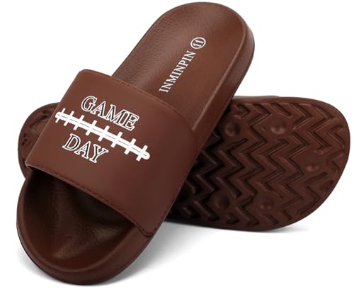 Image of INMINPIN Kids Boys Girls Ball Sprots Slides Sandals Ultra Comfortable Beach Pool Shower Shoes House Slide Indoor Outdoor for Sports Fan