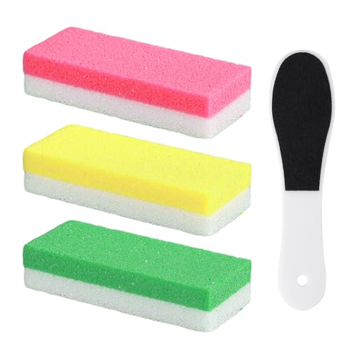 3 spugne per il lavaggio dei piedi, 1 raschietto per piedi double face, per la rimozione della pelle morta