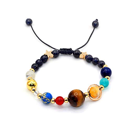 Preisvergleich Produktbild WikiMiu Armband Damen, Universum Solar System Acht Planeten Armband, Personalisierter Modeschmuck, Geschenk für Frauen zum Geburtstag Valentinstag