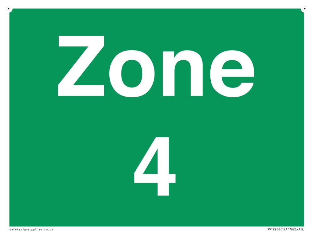 Zone 4 Sign - 200x150mm - A5L