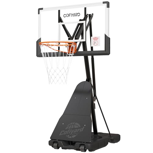 Image of Cofiyard Basketball Hoop Outdoor with 44Inch Shatterproof Backboard,10FT Height Portable Basketball Hoop with Sandbag, Adjustable Basketball Goal with Wheels