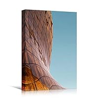Canvas Wall Art Orange Building Pattern Abstract Architecture & Maps Building Chic Home Office Photography - 12x18 inches