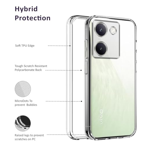 Image of COVERBLACK Soft Rubber Back Cover Compatible Model for Vivo Y200Pro V2401 - Transparent