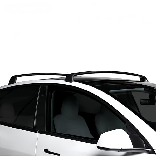 Frani Roof Rack for Tesla Model Y 2020-2027 - Lockable Aerodynamic Aluminum Cross Bars, Easy...