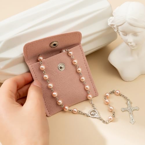 rosary beads catholic for women - rosary necklace artificial pearls solid colored simple style rosary beads gifts for women