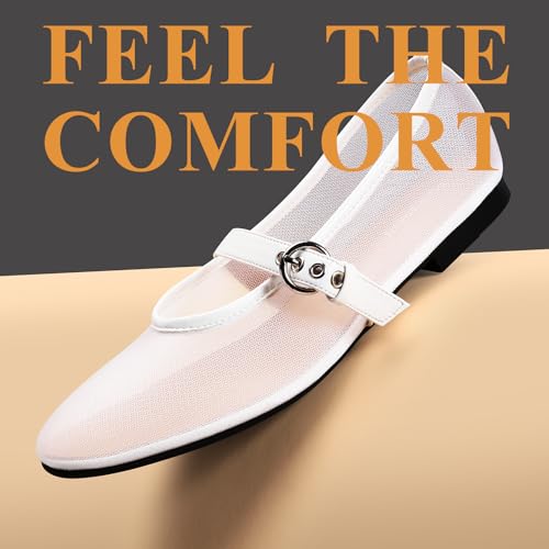 Image of Leopard Flats for Women Mesh Ballet Flats Mary Jane Animal Print Shoes Slip On Casual Breathable Ballerina Flats