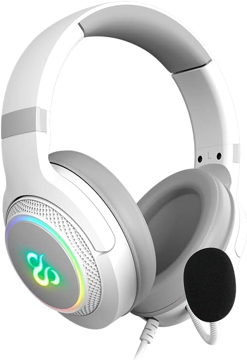 NEWSKILL Sobek 7.1 V2 Auriculares Gaming con Sonido Virtual 7.1 USB Micro y Luces RGB para pc y Consolas - Color Blanco