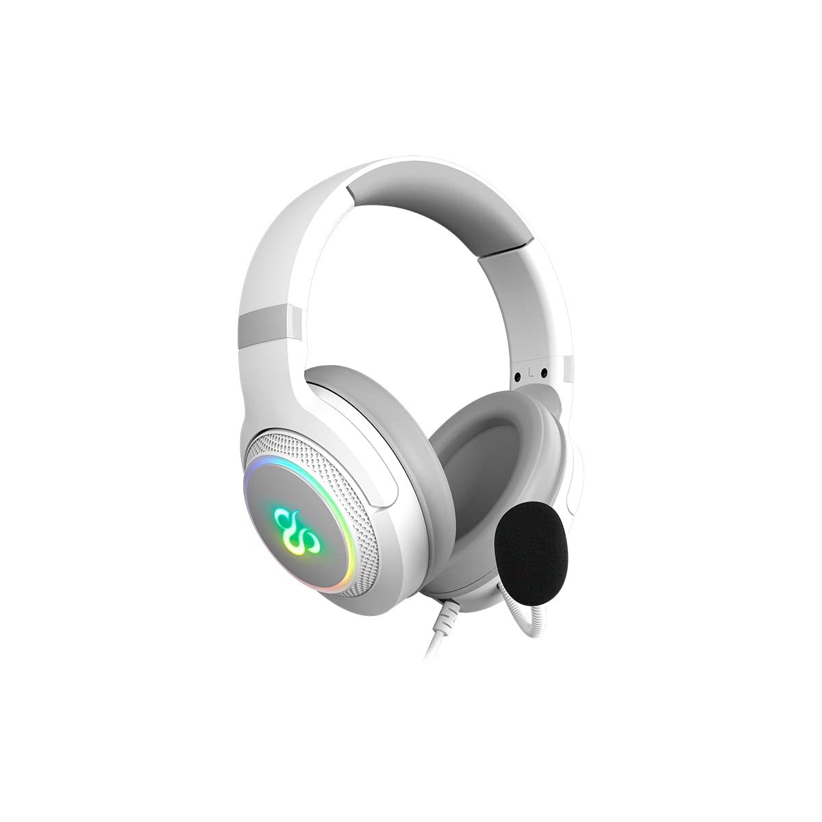 NEWSKILL Sobek 7.1 V2 Gaming Headset with Virtual Sound 7.1 USB Micro and RGB Lights for PC and Consoles - White