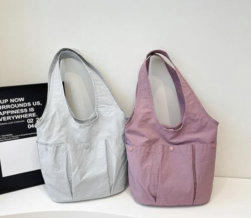 Nylon Bucket Bag for Women Lightweight Tote Handbag Travel Causal Top Handle Purse Large Capacity Hobo Sling Bag 20254