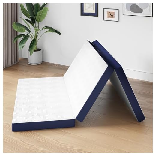 Avenco Folding Mattress, 4 Inch Queen Tri Fold Memory Foam Mattress, Foldable Mattress Topper with Non-Slip Bottom for Camping,Guest, 80"x60"x4"