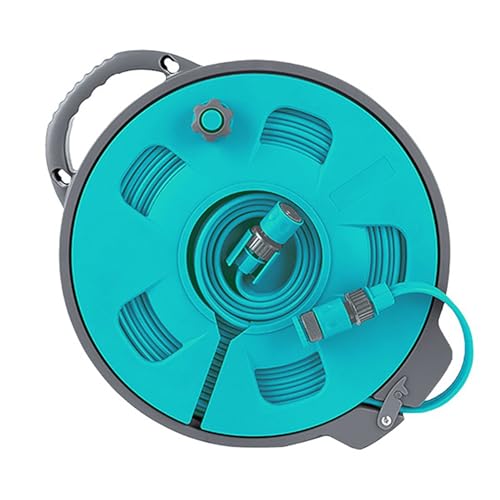 Liberty Leisure Roll On Hose 15 Metres LL1562A Food Safe Flat Hose with Reel Compact Roll-Up Water Hose for Caravan & Motorhome Use Tangle-Free for Garden Allotment & Greenhouse