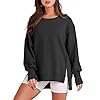 ANRABESS Women’s Oversized Sweatshirt Crew Neck Long Sleeve Casual Slit Pullover Top Fall 2024 Teen Girl Preppy Clothes