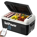 Setpower PT30 12V Refrigerator Dual Zone 32 Quart Car Refrigerator 12V Portable Fridge Electric Cooler for Vehicles SUV Van RV Truck Car Camping Road Travel