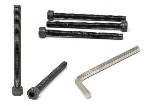 Image of iexcell 5 Pcs M10 x 120mm Thread Pitch 1.5 mm Alloy Steel 12.9 Grade Hex Socket Head Cap Screws Bolts Kit, Black Oxide Finish
