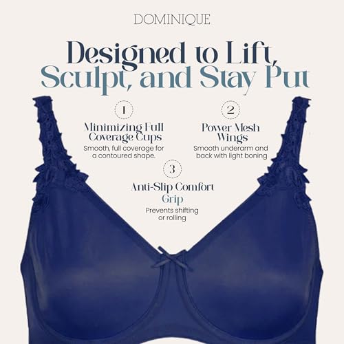 Image of Dominique Mystique Minimizer Bra #7000 - Seamless Full Figure Underwire Lingerie for Women, Smooths & Shapes