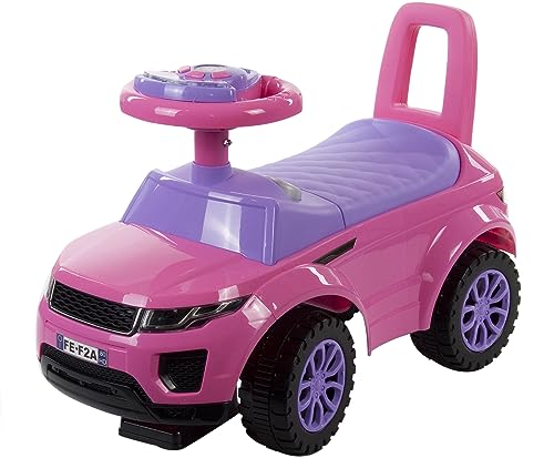 Rutschauto ab 1 Jahr, Kinderauto ab 12 Monaten, Baby Auto, Lauflernhilfe mit Hupe und Motorengeräuschen (Rosa) – Bild 4