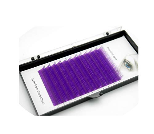 C/D 0.07/0.1Mm 8/15Mm False Lashes Multicolor Color Eyelash Individual Colored Lashes Faux Volume Eyelash Extensions,C,0.10Mm,9Mm,Purple