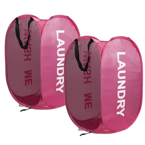 La mejor selección de Ropa sucia en su lugar disponible en línea. 47 Cesto Ropa Sucia 2PK, 75L Grande Bote Ropa Sucia, Plegable, Viene con Bolsa de Almacenamiento y Asa, Facilitar la Clasificación, Perfecto para Cuarto De Lavado (Rosa)