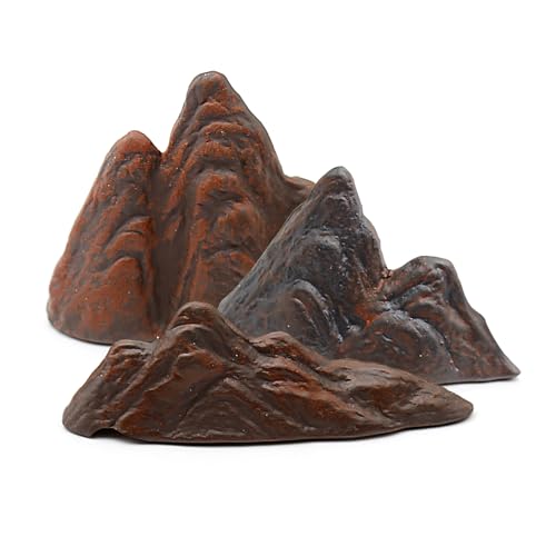 Image of Saihisday 3PCS Aquarium Mountain View Decor, Miniature Mountain Models, Ceramic Rockery Ornaments for Aquarium Fish Tank Landscape Kit