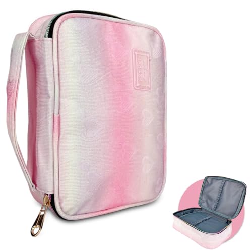 Genérico Estojo Box Escolar Grande 100 Lápis Com 28 Elásticos Tie-Dye Rosa