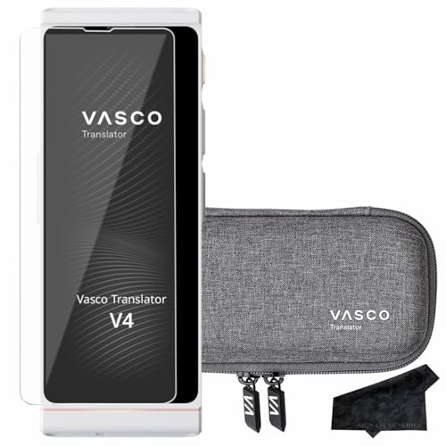 Vasco Translator V4 Voice Recorder with Protective Case and Screen Protector, Signature Series Cloth