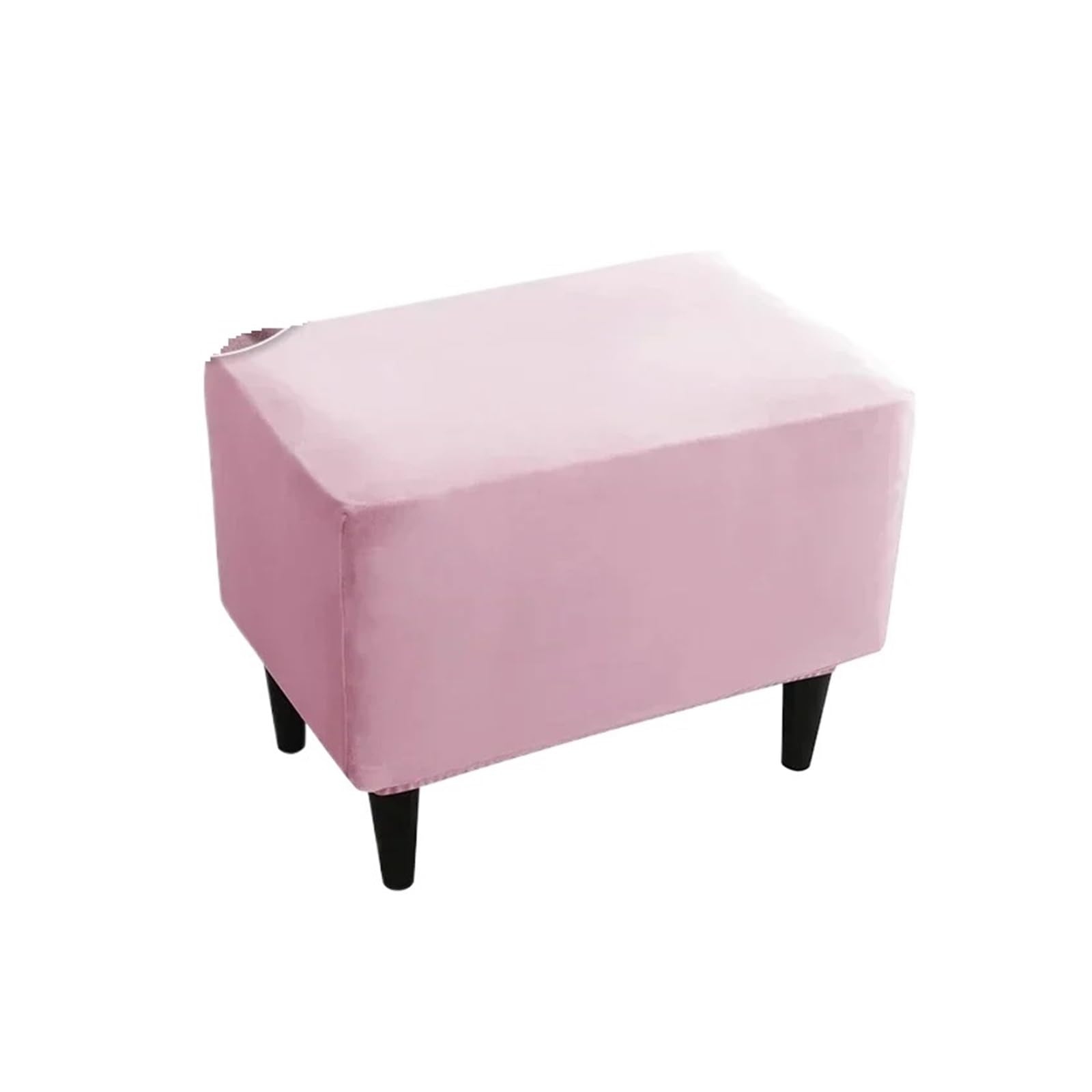 GCYEIDMA Wing Chair Slipcover Wing Chair Cover Stretch Elastic Wingback Sofa Covers Soild Color Armchair Slipcovers with Seat Cushion Slipcover(Pink Footstool Cover)