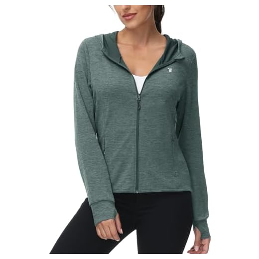TBMPOY Lightweight Jackets Hiking Hoodie for Women UPF 50+ Sun Protection Long Sleeve Shirts Hiking Outdoor Full Zip Tops Cyan XL