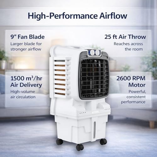 Image of BePure CoolX 15L Air Cooler | High Air Delivery up to 1500 m /hr | Low Noise Performance | Energy-Efficient Operation | 3-Side Honeycomb Cooling Pads